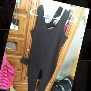 Body tight black nylon love J romper